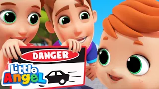 Watch Out For Danger - Sing Along | @LittleAngel | Moonbug Literacy