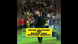 Zidane reactions for bicycle goal Cristiano Ronaldo #shorts