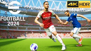 eFootball 2024 | Arsenal vs Everton | REALISTIC PREMIER LEAGUE PC GAMEPLAY | RTX 4080 | 4K 60FPS HDR