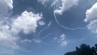 AirShow Draws Olympic Rings in Sky -  2021 Tokyo Olympic Summer Games Opening Day - Japanese SDF