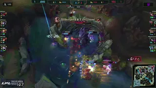 (PRO LPL) 2020, TES Knight and JackeyLove insane 2v5 against JDG