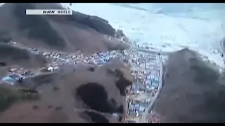 Tsunami hitting near Fudai district , iWate. 11.03.11 (NHK World)