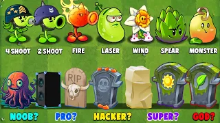 PvZ2 Challenge - How Many Plant Can Defeat All Grid Items NOOB - PRO - HACKER - GOD!