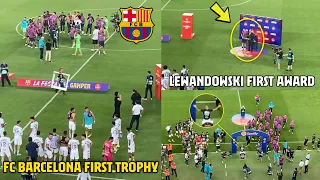 FC Barcelona Won their first Trophy as Lewandowski Won his first Award as a Barca player