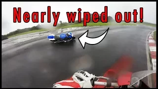 Motorcycle crash/close-call at track day