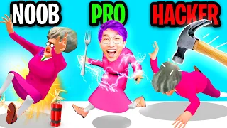 NOOB vs PRO vs HACKER In PRANKSTER 3D!? (ALL LEVELS!)
