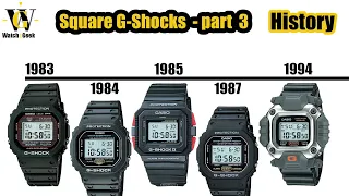 G-Shock history - 1984 - 1995 - squares