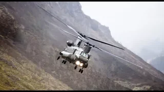 Low Flying RAF Chinook, Machloop, Pulpit!