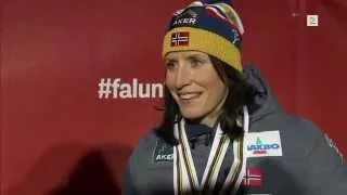 Falun 2015: Interview with Marit Bjørgen after 30km classic mass-start medal ceremony