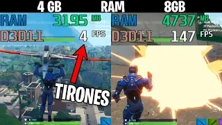 4GB vs 8GB de RAM | Solucionar TIRONES de FPS en Fortnite