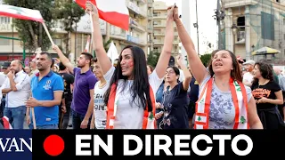 [EN DIRECTO LÍBANO] Los ciudadanos de Beirut celebran la reuncia del primer ministro Saad al Hariri