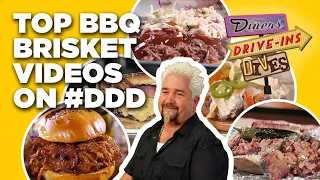 Top 10 #DDD BBQ Brisket Videos with Guy Fieri | Diners, Drive-Ins, and Dives | Food Network