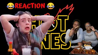 Billie Eilish Freaks Out While Eating Spicy Wings | Hot Ones Mukbang and Reaction