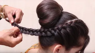 Easy and Amazing Juda Hairstyle with Bun | Hair Styles For Girls | Latest Hairstyles for Party 2024