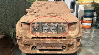 10 YEARS UNWASHED CAR ! Wash the Dirtiest Jeep Renegade