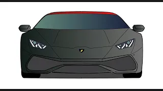 How to draw a LAMBORGHINI HURACAN PERFORMANTE  / drawing lambo huracan sports car step by step easy.