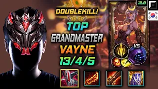 천상계 탑 베인 철갑궁 치속 - GrandMaster Vayne Top vs Jax - 롤 KR 12.9