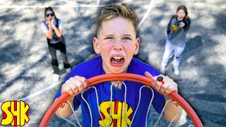 Brother's Basketball Trick Shots EXPOSE His FEAR of Being EMBARRASSED!