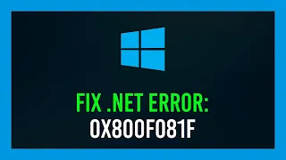 FIX: .NET Framework 3.5 Error 0x800f081f