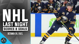 NHL Last Night: All 44 Goals and Scores on October 28, 2021