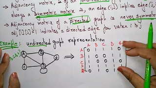 Adjacency Matrices | Example | Graph representation | Data Structures | Lec-47 | Bhanu Priya