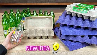 Look What I Did With Glass Bottles and Egg Cartons! Recycling Idea.