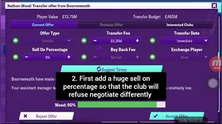 How to sell any player at the price you want in FM20 Mobile(Part 2-Permanent Transfer Selling)