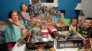 LOTS OF FIREWORKS !! MY 2018 $1400 FIREWORK STASH FOR 4TH OF JULY!!