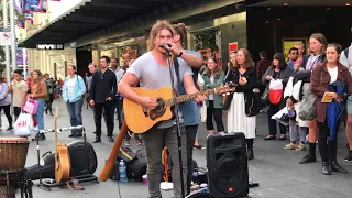 Pierce Brothers live- Golden Times- Busking on Bourke St 24/5/17
