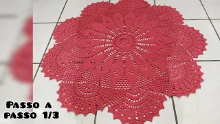 Passo a passo Tapetão Júlia em crochê 1/3 #fácil #crochet #croche #tapete #passoapasso #passoapasso