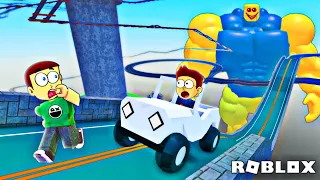 Roblox Cart + Car Ride into GigaNoob | Shiva and Kanzo Gameplay