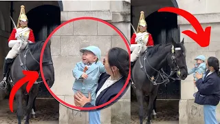 ADORABLE Moment - King’s Horse makes CUTE baby laugh. (The King’s Guard)