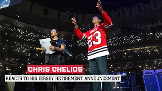 Chris Chelios reacts to his jersey retirement announcement | Chicago Blackhawks