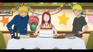 Naruto celebrating  birthday with  his parents (minato namikaze|kushina uzumaki) For The first time.