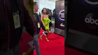 Selena Gomez at The 2019 American music awards walking in