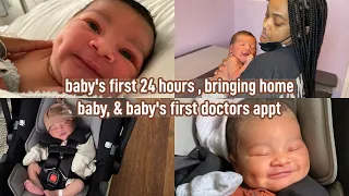 newborn's first 24 hours after birth, bringing home baby, baby's first doctor's appointment | vlog