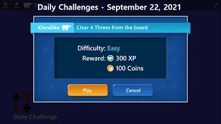 Microsoft Solitaire Collection | Klondike Easy | September 22, 2021 | Daily Challenges