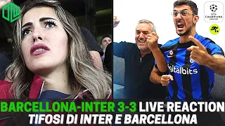 BARCELLONA INTER 3-3 LIVE REACTION | "CE LO MERITIAMO, 3 PERE A XAVI…"