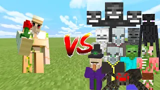 BABY IRON GOLEM vs ALL MOBS in Minecraft Mob Battle