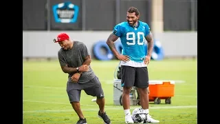 Steve Smith at Panthers practice