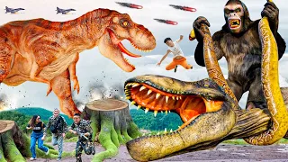 Giant T-rex Attack Scene Ever!| T-rex Chase 2024 | Jurassic Park Fan-Made Film | Dinosaur @Ms.Sandy