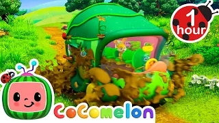 The Wheels on the Bus Get Muddy | 1 Hour CoComelon Animal Time Nursery Rhymes