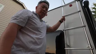 How to install universal exterior rv ladder on a 2018 jayco jay feather 25BH