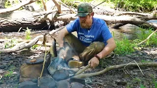 Catch and Cook Fish With Your Bare Hands And Bushcraft Waterwheel  Part 2  (87 Days Ep. 30) Alewife