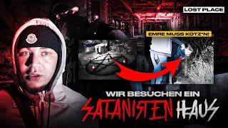 WIR BESUCHEN EIN VERLASSENES SATANISTEN HAUS & EMRE MUSS K*TZEN 😱 (Lost Place mit Azu & Skandal)