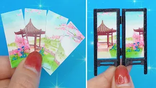 How to make Miniature Room Divider Screen | MINIATURE IDEAS FOR DOLLHOUSE | #Shorts