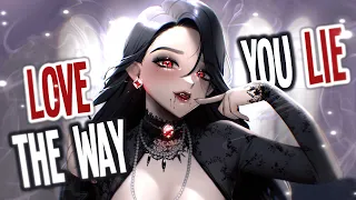 Nightcore - Love The Way You Lie (Rock Version) (Lyrics)