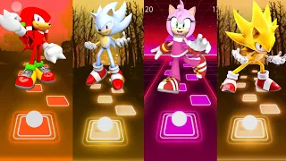 Knuckles vs Hyper Sonic vs Amy Rose vs Super Sonic - Tiles Hop EDM Rush!