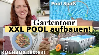 XXL POOL im GARTEN 💦🤪 Ich teste eine KOCHBOX !!! 🥴 Top oder Flop?! 💛 Mama Vlog