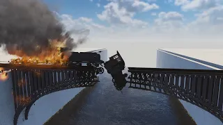 Steam Train on FIRE VS Broken Bridge With EXPLOSIVES | Teardown